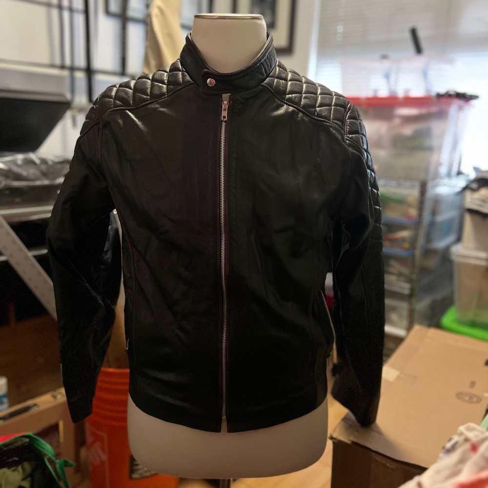 Black Quilted Leather Jacket
